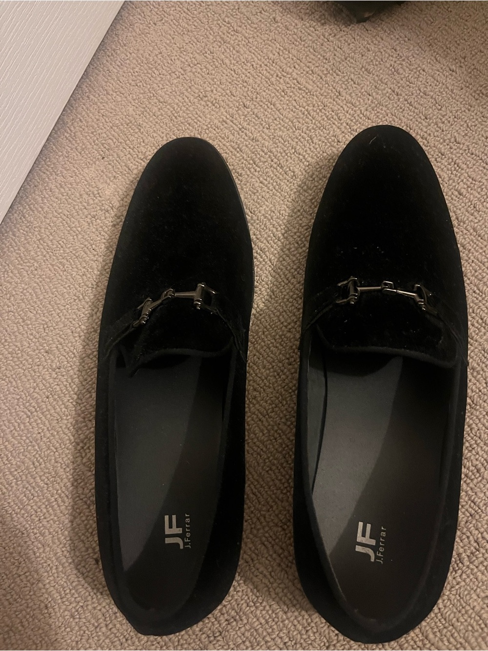jf j.ferrar Black Velvet Bit Loafers